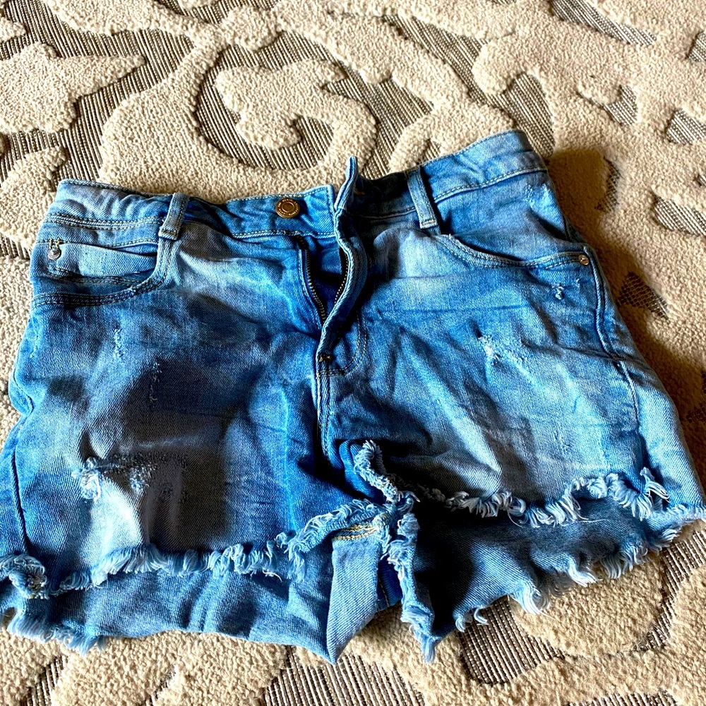 denim shorts from zara